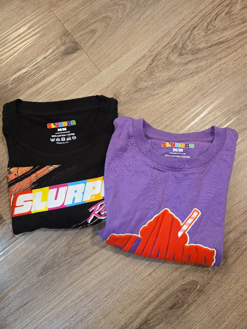 Slurpee T-Shirt Bundle (2) Neon NHRA Race Car #69 + Puff Maple Leaf Long Sleeve